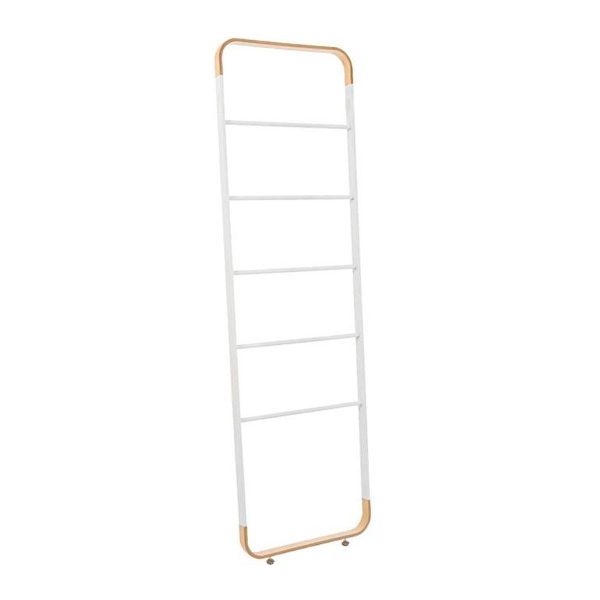 CIPI OSLOSTAIR Scala porta salviette metallo satinato bianco/nero legno curvato