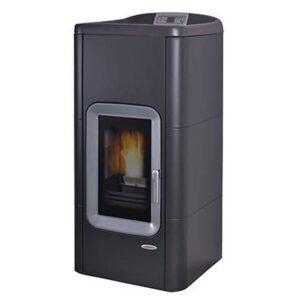 Termostufa a pellet LAMINOX AIDA IDRO 24 STEEL 24kW fianchi acciaio top maiolica