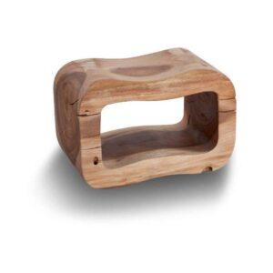CIPI Sgabello Otto in legno di Suar naturale trattato con cera arredo bagno