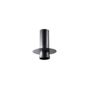 APROS Linea Pellet - Raccordo a muro completo di rosone RAMR ø80 acciaio nero