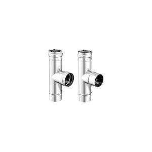 APROS Dynamic One - Raccordo T 90° ø80 stacco M/F in inox monoparete T090- RACT