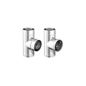 APROS Dynamic Two-Raccordo T90° M/F o F/F ø80/130 INOX doppia parete T090 - RACT