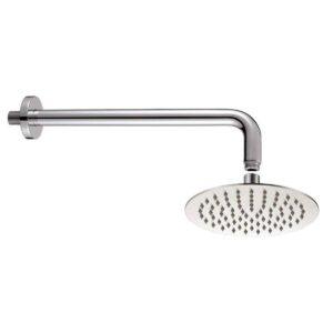 Soffione doccia Ø20 acciaio inox 304 getti siliconici anticalcare+attacco Ø24
