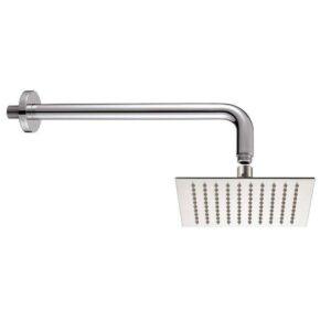 Soffione doccia 20x20 acciaio inox304 getti siliconici anticalcare+attacco Ø24