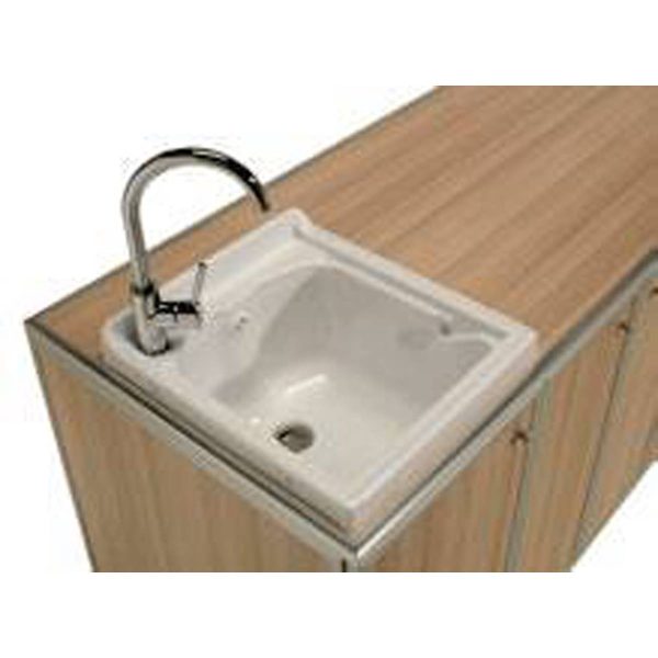 Mobile lavatoio coprilavatrice con ante colorate e vasca DX/SX | Quaranta Store - immagine 2