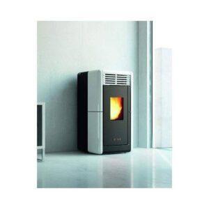 Stufa a pellet Anselmo Cola CALLA CANALIZZABILE 10 kW in acciaio e ceramica