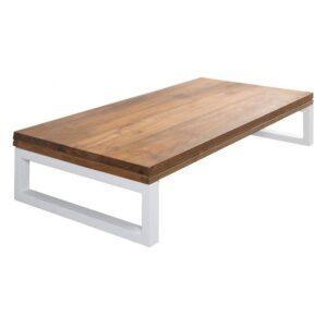CIPI Top TEAK&WHITE sospeso in Natural Acrilic Stone Hi-Macs e Teak Burma bagno