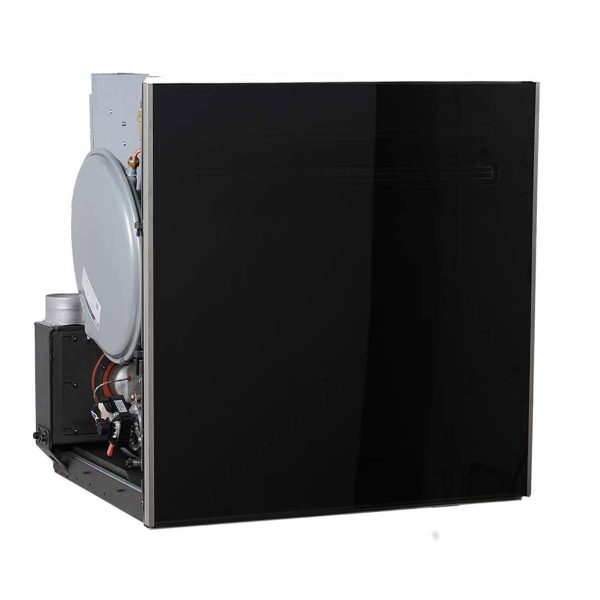 Inserto pellet Laminox APOLLO 18 IDRO BLACK LINE 18kW in acciaio con vetro scuro