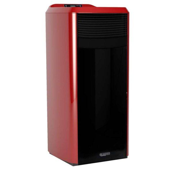 Stufa a pellet LAMINOX ESTER 15 IDRO LUX BLACK LINE 15kW acciaio e vetro scuro