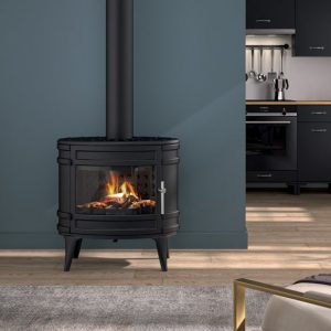Stufa a legna in ghisa antracite Caminetti Montegrappa BABETTE 10kW ad aria calda a convezione naturale | Quaranta Store