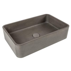 CIPI Beton POOL lavandino rettangolare arrotondato+copri piletta cemento+resina