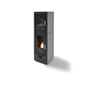 Stufa pellet EVA CALOR BISCOTTO 8kW ventilata acciaio con canalizzazione Select