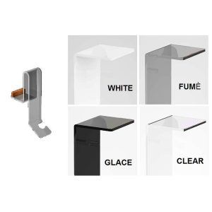 Gancio doccia BRIGHT in teak e plexiglass, fissaggio adesivo, 4 colori disponibili