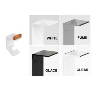 Gancio da parete BRIGHT in plexiglass e teak Burma, disponibile in 4 varianti di colore