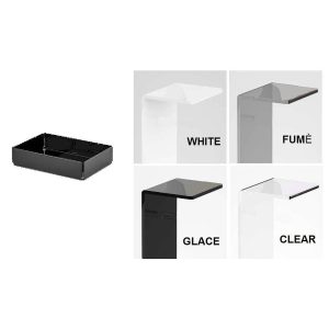 Porta lavette BRIGHT in plexiglass trasparente con dettaglio in teak