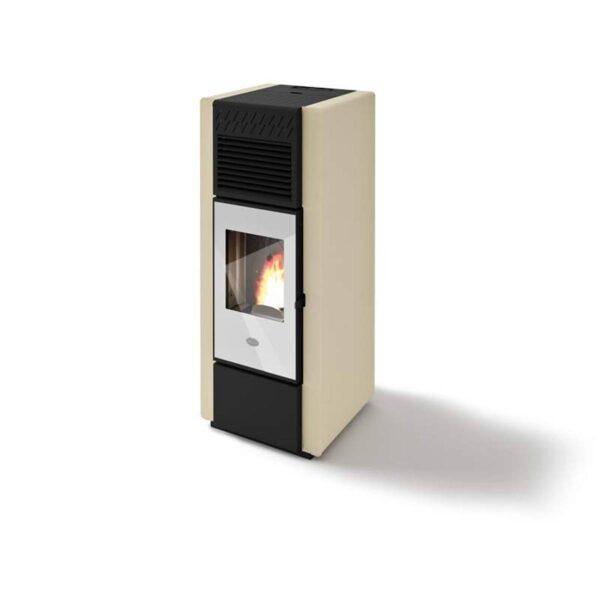 Stufa a pellet Eva Calòr CLOE 15kW in acciaio con 1 canalizzazione indipendente