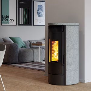 Stufa a pellet ermetica ventilata con ventilazione SMART Caminetti Montegrappa MURA NES10 EVO