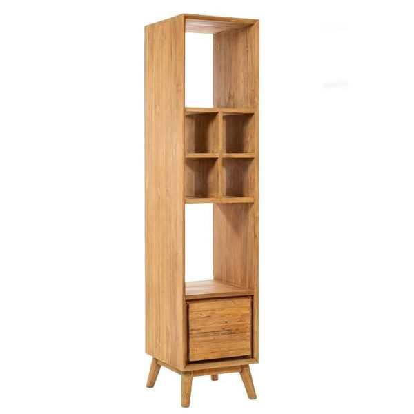 CIPI PADAT CABINET bagno teak naturale levigato con 1 cassetto effetto trave