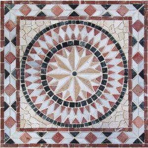 Rosone mosaico STON DIAMANTE 67x67 pietra trattata su rete per interni esterni