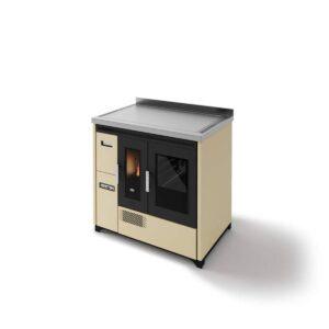 Cucina a pellet Eva Calòr ENRICA 9kW ventilata in acciaio con forno certificato