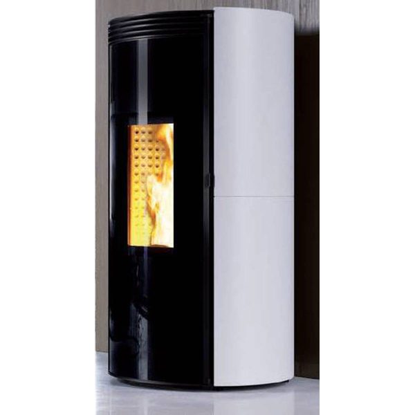Stufa a pellet Caminetti Montegrappa ETHICA+ NIS EVO WI-FI design moderno bianco opaco