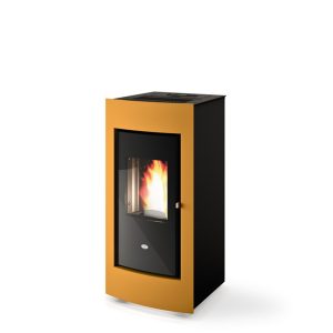 Stufa a pellet Eva Calòr EVELYN 10kW acciaio curvo 1 canalizzazione indipendente