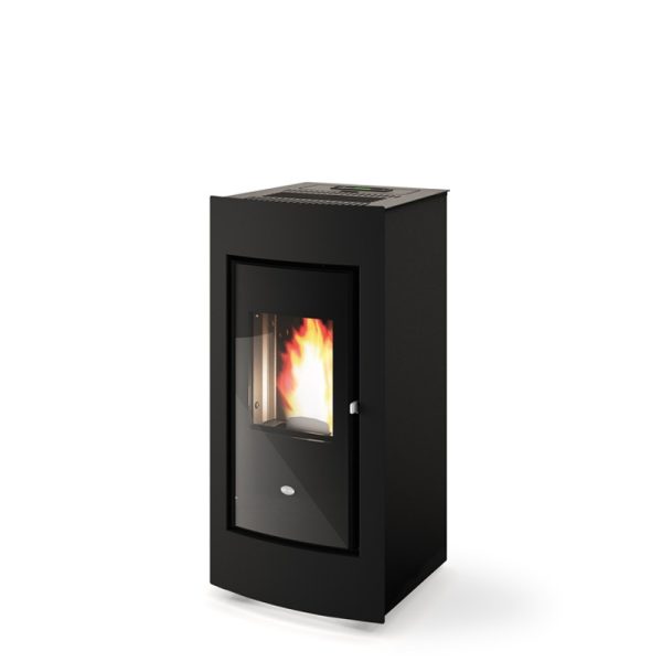 Stufa a pellet Eva Calòr EVELYN 10kW acciaio curvo 1 canalizzazione indipendente - immagine 3
