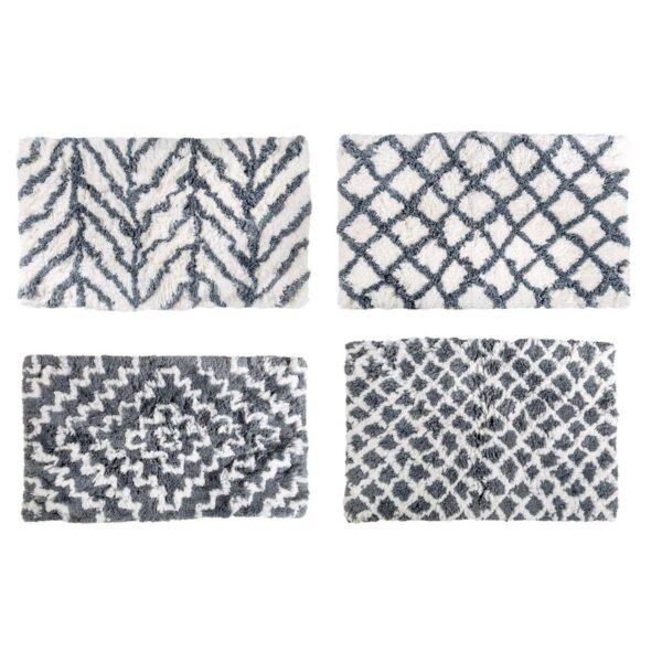 CIPI Tappeto FLUFF cotone soffice 4 diverse fantasie semplici in grigio e bianco