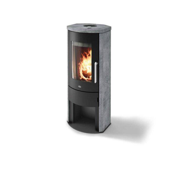 Stufa legna ERMETICA Eva Calòr GINEVRA 8kW convezione naturale pietra serpentino