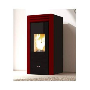 Stufa a pellet Anselmo Cola GRACE13 13kW con 9 cover personalizzabili e porta in vetro ceramico serigrafato