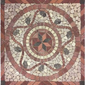 Rosone mosaico STON GROSSETO ROSSO 67x67 pietra trattata su rete interni esterni