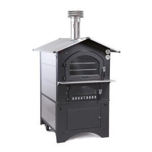 FONTANA FORNI a legna da esterno GUSTO 80x45 acciaio, doppia ventilazione,2 ruote