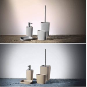 Set accessori bagno Metaform HORUS in poliresina grigio o tortora