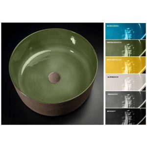 Lavandino artigianale INDEX TINTA in argilla refrattaria smaltata Ø42 cm – Quaranta Store