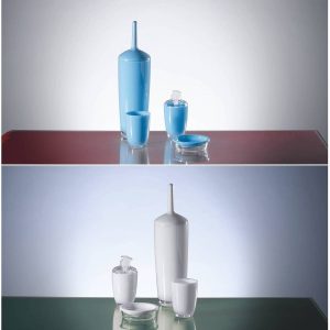 Set accessori da bagno METAFORM JUICE in resina bianco o azzurro