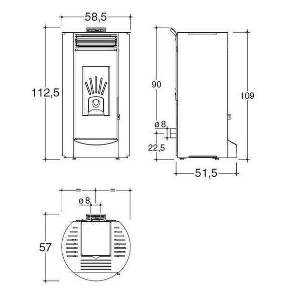 Stufa a pellet Caminetti Montegrappa LANDA 10.9kW ad aria calda ventilata/ QUARANTA STORE - immagine 3