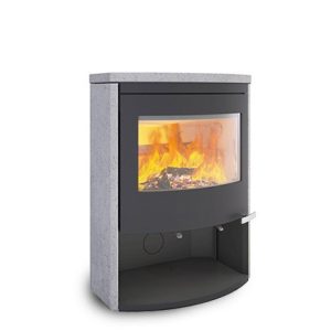 Stufa legna Ravelli MINERVA STONE 9kW convezione naturale top,fianchi in pietra