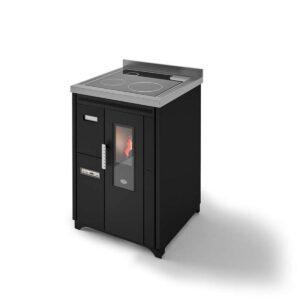 Cucina pellet Eva Calòr NINA 7kW ventilata DA INCASSO PIANO COTTURA ACCIAIO