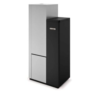 Scaldabagno,termostufa pellet ERMETICA Eva Calòr SB80 10kW acciaio doppia porta