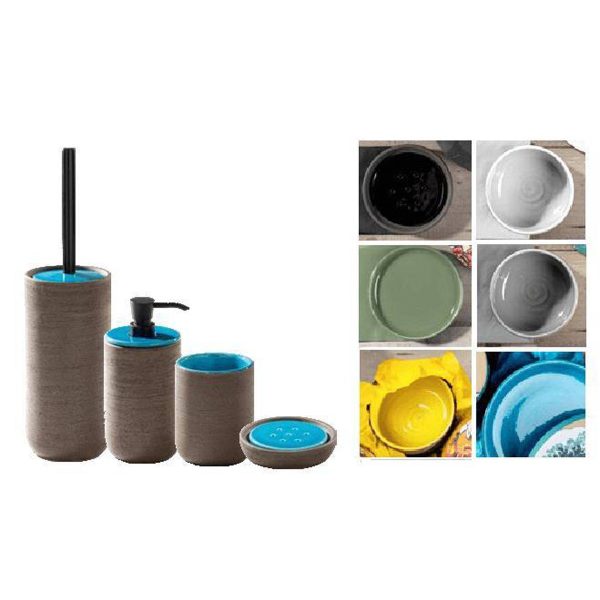 Set bagno INDEX 4 pezzi in argilla refrattaria smaltata – Quaranta Store