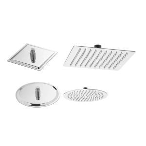Soffione doccia Metaform TOP LINE in acciaio inox lucido, tondo Ø25 cm o quadrato 25x25 cm