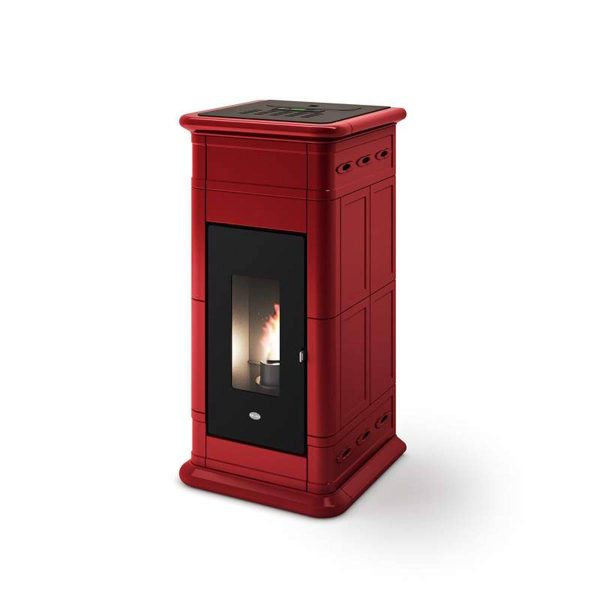 Stufa pellet Idro Eva Calòr VENERE 17kW ad aria ventilata rivestita in maiolica