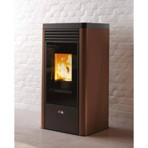 Stufa pellet Anselmo Cola KLEAN 9kW in acciaio top in maiolica alte prestazioni
