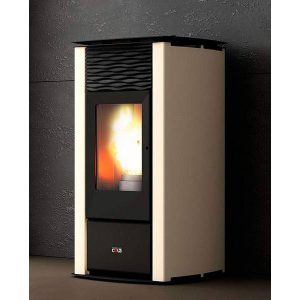 Stufa pellet Anselmo Cola TERMO FOCUS PLUS 22,9kW acciaio,ceramica,porta in ghisa