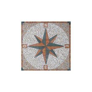 Rosoni rosone mosaico in marmo su rete per interni esterni 66x66 WIND ROSE ROSSO