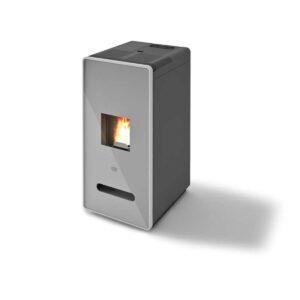 Stufa a pellet Eva Calòr ZELDA 9kW ventilata rivestita in acciaio porta doppio vetro