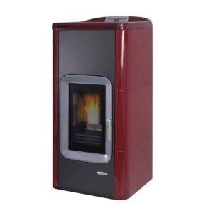 Termostufa a pellet LAMINOX AIDA IDRO 20 STEEL 20kW fianchi acciaio top maiolica