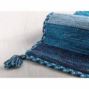 CIPI Tappeto ALADIN cotone e lurex argento con nappe BLU, AVORIO, VIOLA, ARANCIO