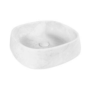 CIPI CALACATTA PUNCH Lavandino da appoggio in marmo con venature grigio chiaro