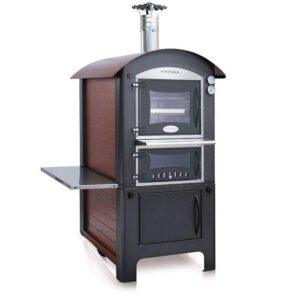 FONTANA FORNI forno a legna da esterno FIAMMA 80 acciaio color rame-effetto mattoncini